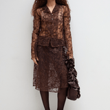 ALBA LONG SKIRT - BROWN