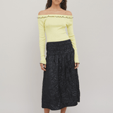 LEANOR SEAMLESS TOP - YELLOW & BLACK