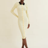 LOUISE SEAMLESS POLO DRESS - YELLOW