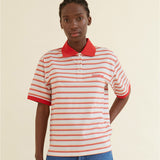 LUNA UNISEX POLO T-SHIRT - RED STRIPE