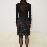 CORA LEATHER SKIRT - BLACK