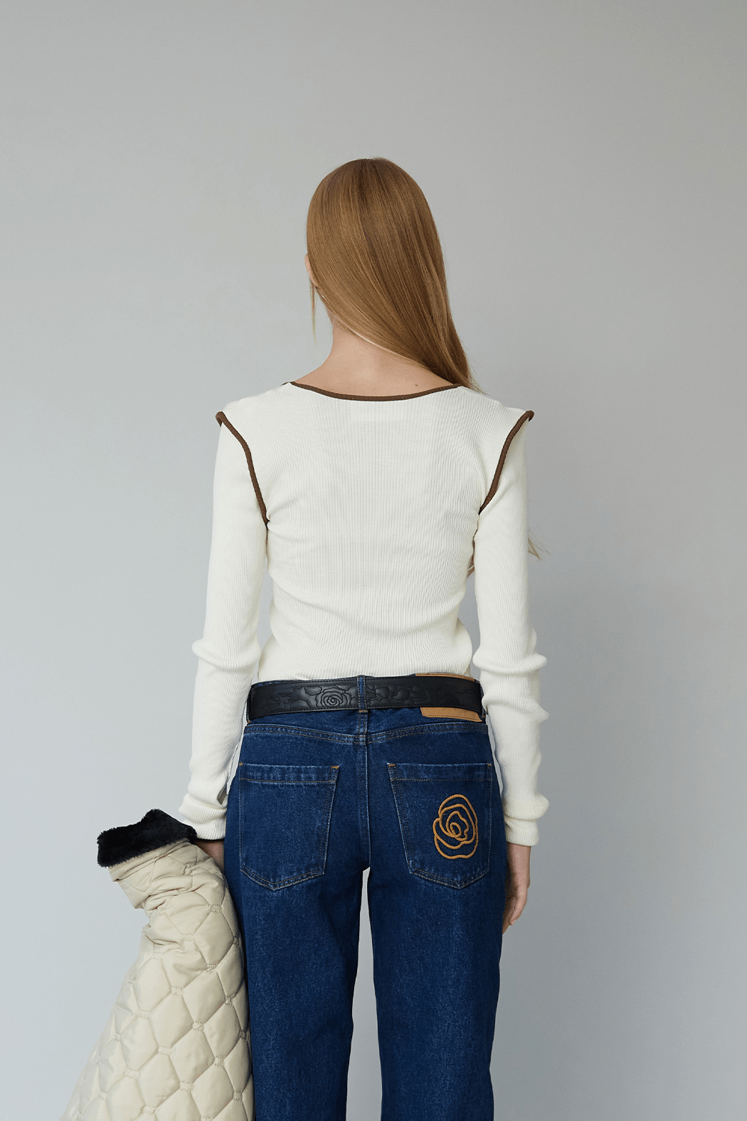 ROSE SEAMLESS TOP - WHITE