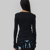 CLAIRE SEAMLESS TOP - BLACK