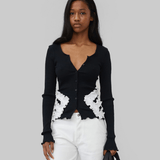 LANA SEAMLESS CARDIGAN - BLACK