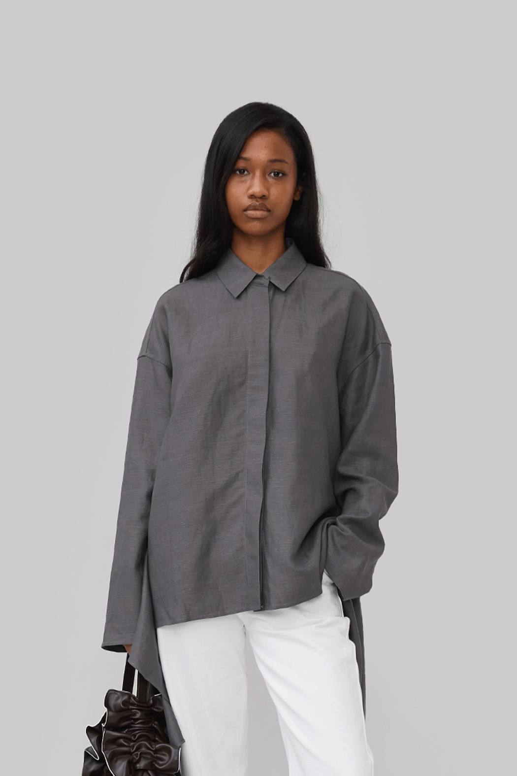 YLANDA WRAP SHIRT - CORAL SMOKE