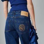 OpéraSPORT -  Rose Straight Denim pants, Medium Blue