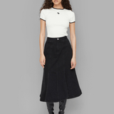 VICTORIA DENIM SKIRT - BLACK