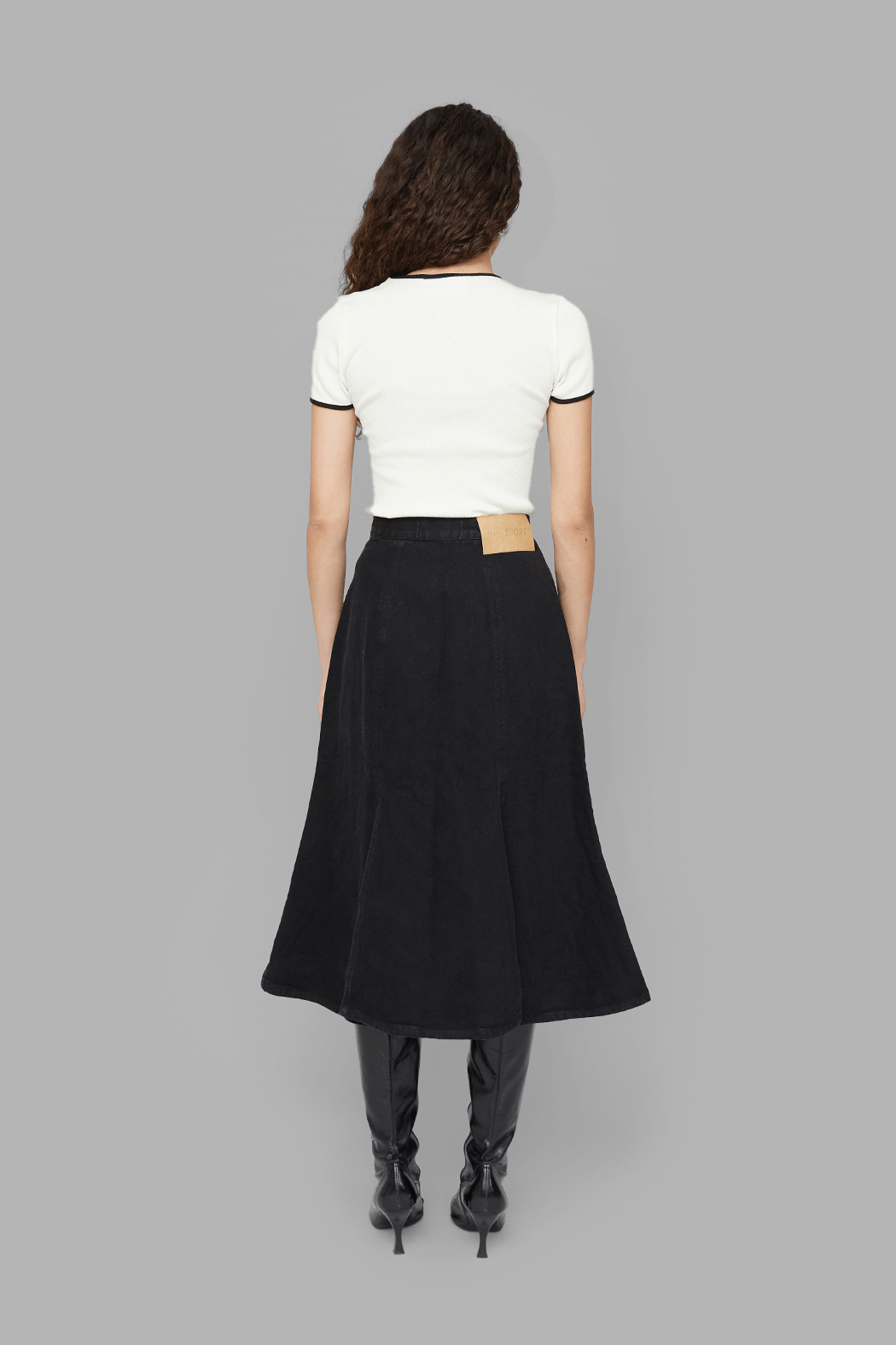 VICTORIA DENIM SKIRT - BLACK