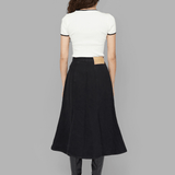 VICTORIA DENIM SKIRT - BLACK