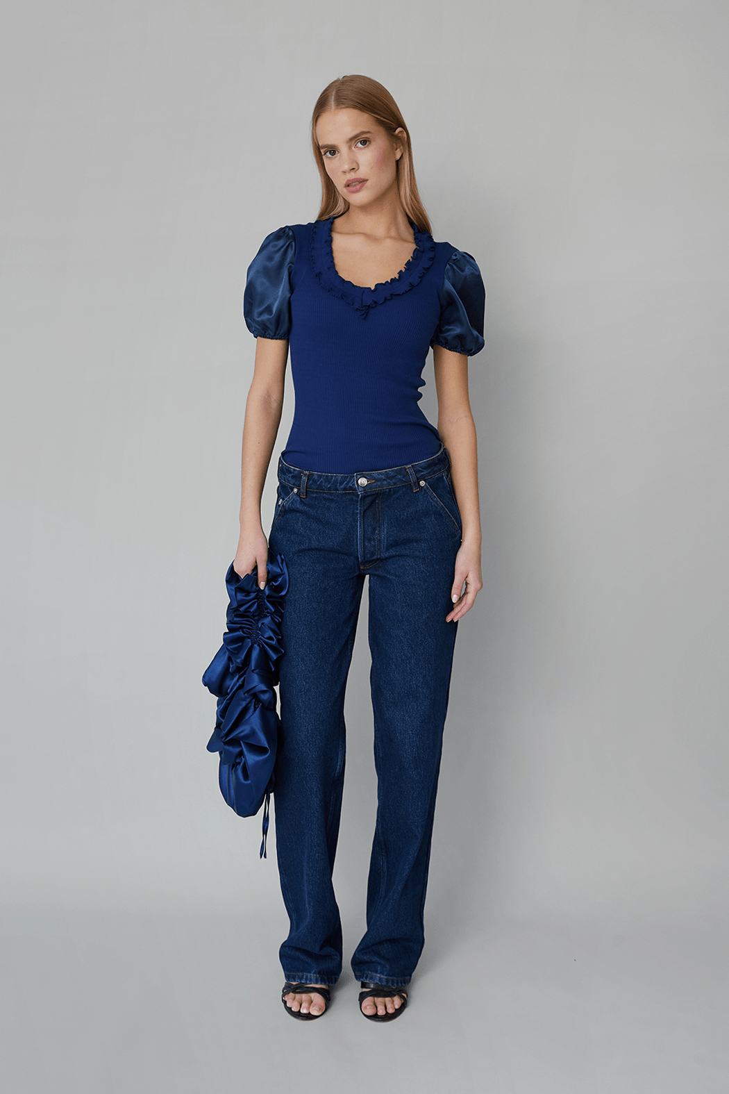 OpéraSPORT -  Rose Straight Denim pants, Medium Blue